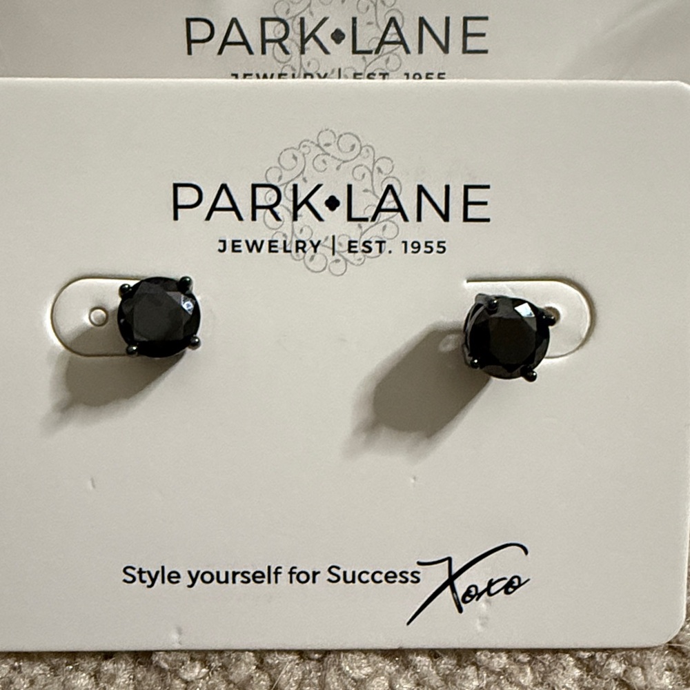 Park Lane Jet Black Gemstone Earrings